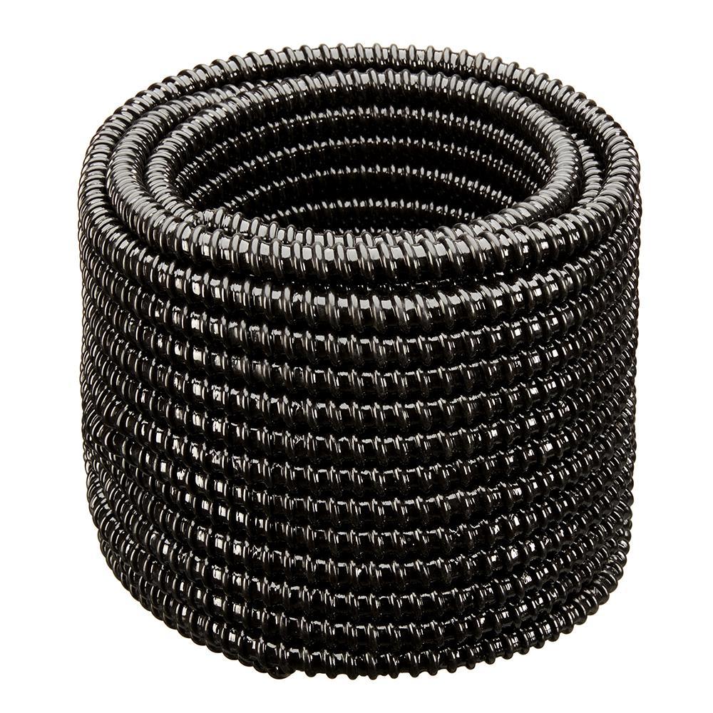 1-1/2 in. Dia x 25 ft. MM Sizing Black Non Kink, Corrugated, Flexible PVC Pond Tubing - Super Arbor