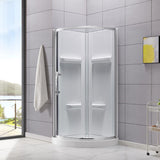 Maia 32 in. x 79.50 in. Corner Drain Corner Shower Kit in Clear and Chrome - Super Arbor