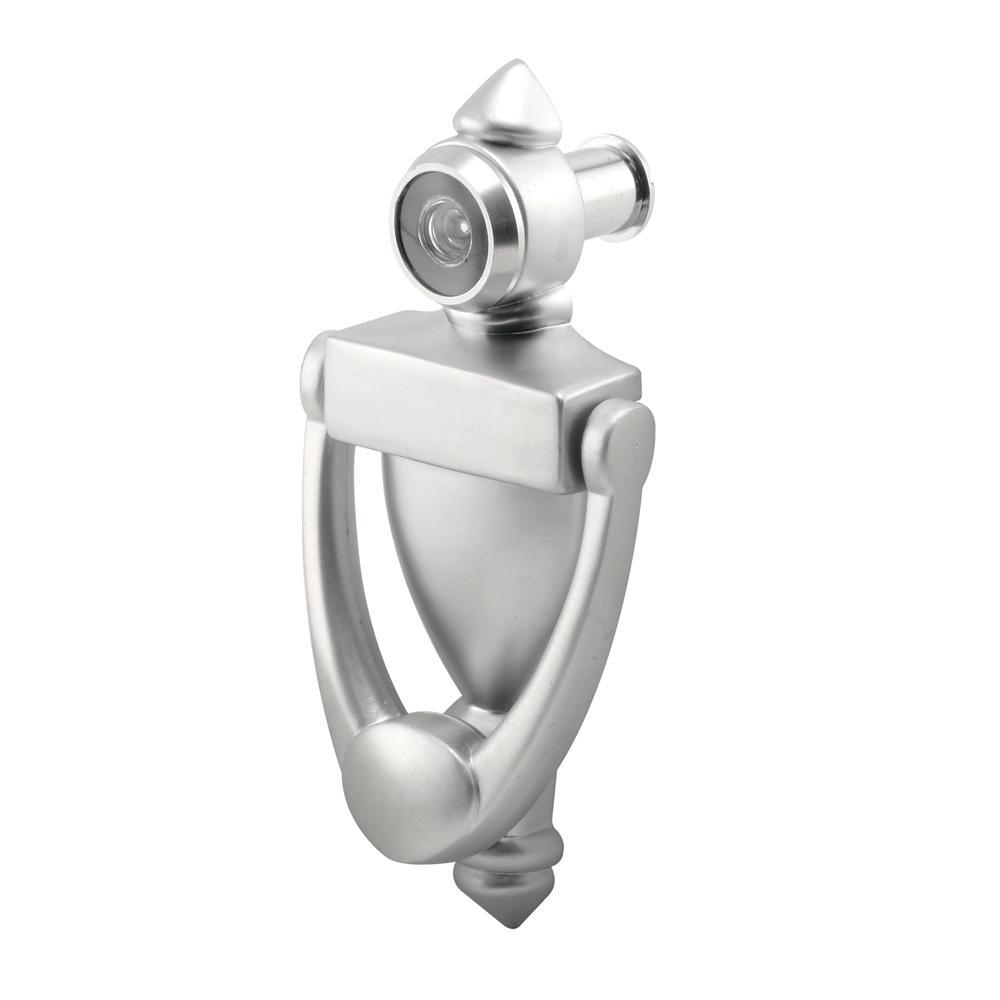 Satin Nickel Door Knocker and 180-Degree Viewer - Super Arbor