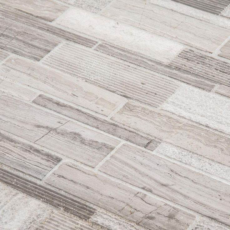 Jeffrey Court Tranquil Stone Grey 10.75 in. x 12.875 in. x 9.5 mm Interlocking Textured Limestone Mosaic Tile