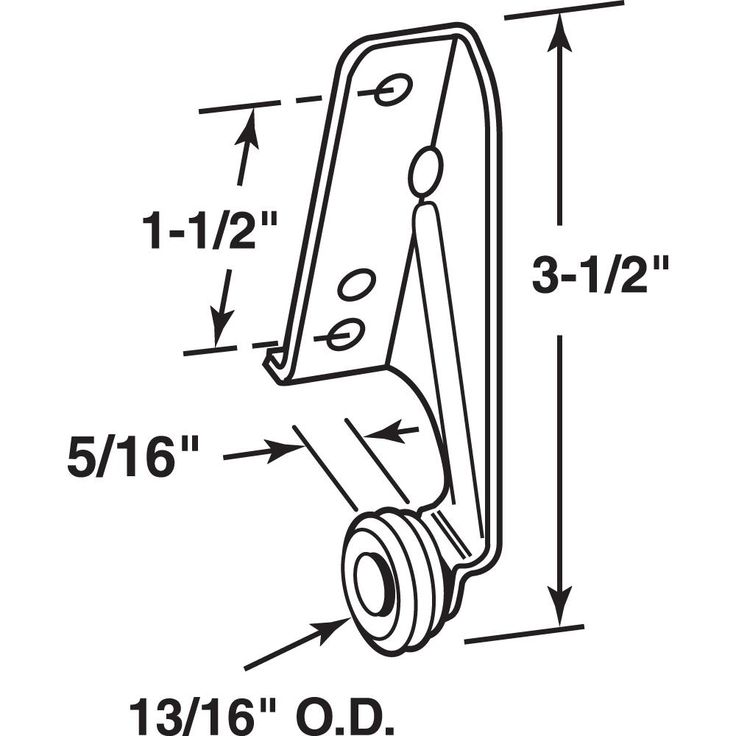 13/16 in. Drawer Track Center Roller