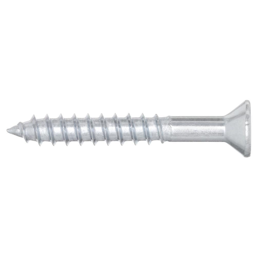 #8 x 1-1/4 in. Phillips Flat Head Zinc Plated Wood Screw (100-Pack)
