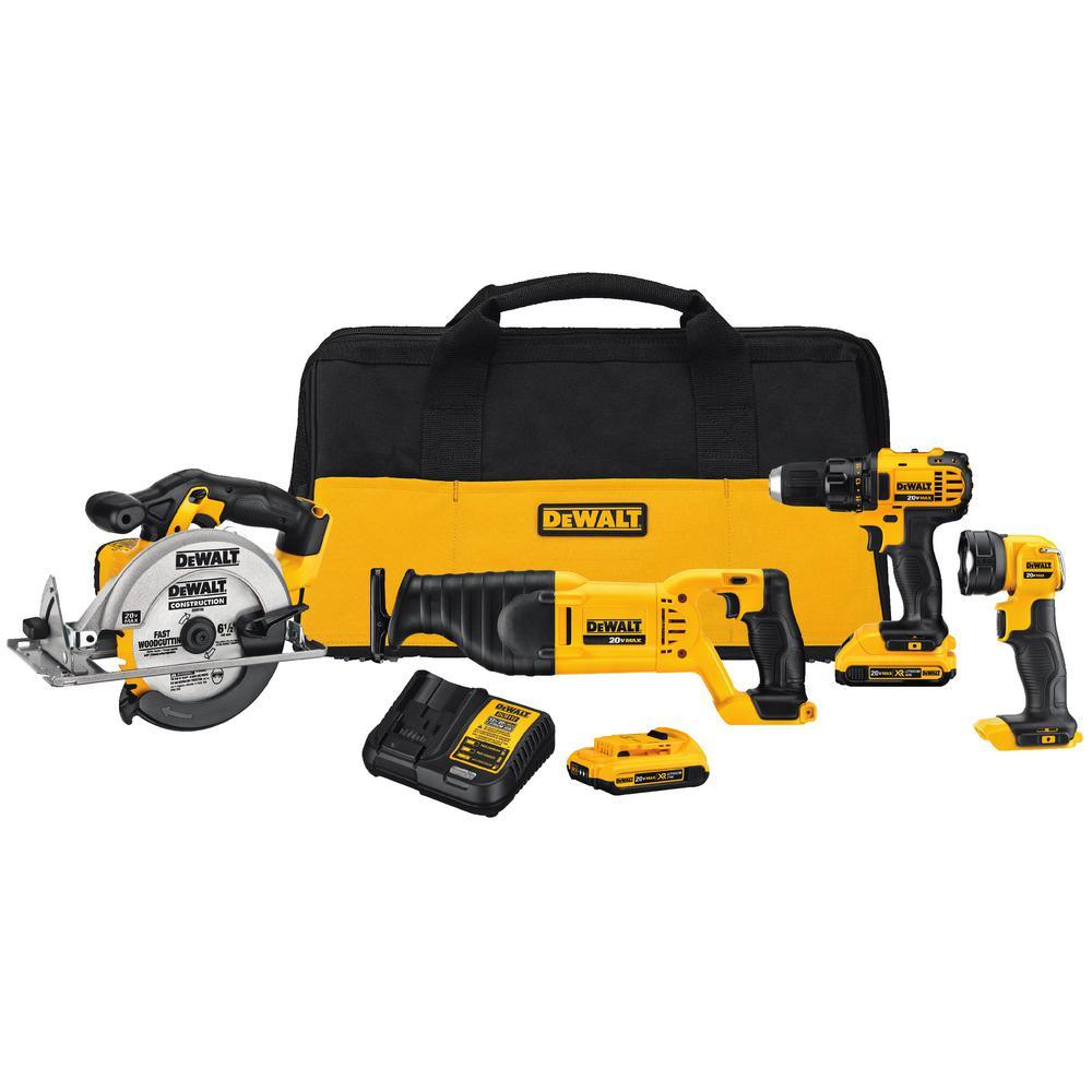 20-Volt Max Lithium-Ion Cordless Combo Kit (10-Tool) w/ (2) Batteries 2.0Ah, Charger & Tool Bag - Super Arbor