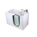 Elite 52 in. Acrylic Walk-In Whirlpool Bathtub in White with Right Door, 2-Piece Fast Fill Faucet and 2 in. Dual Drain - Super Arbor
