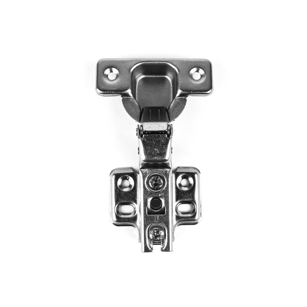105-Degree 35 mm Half Overlay Frameless Cabinet Hinges with Installation Screws (15-Pairs) - Super Arbor