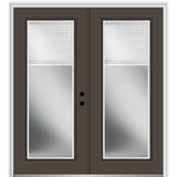 60 in. x 80 in. Internal Blinds Left-Hand Inswing Full Lite Clear Glass Painted Steel Prehung Front Door - Super Arbor
