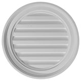 18 in. x 18 in. Round Primed Polyurethane Paintable Gable Louver Vent