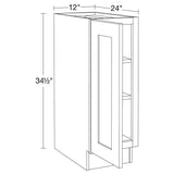 Home Decorators Collection Newport 12 in. W x 24 in. D x 34.5 in. H Assembled Plywood Full Height Door Base Kitchen Cabinet in Deep Onyx LH