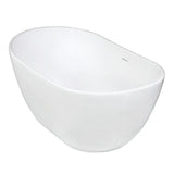 Collete 56.3 in. Solid Surface Flatbottom Freestanding Bathtub in White - Super Arbor