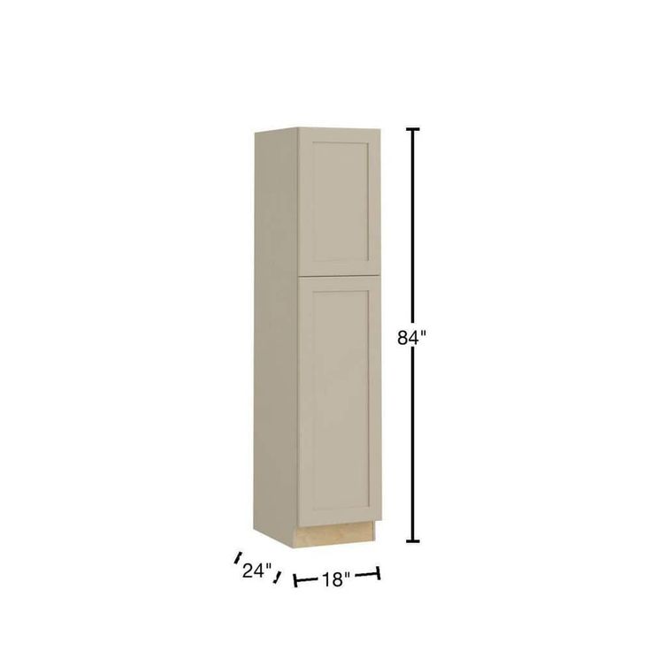 Home Decorators Collection Newport 18 in. W x 24 in. D x 84 in. H Assembled Plywood Pantry Kitchen Cabinet in Blended Cream with 4ROT Soft Close LH