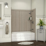 Elite 32 in. x 60 in. x 60 in. 9-Piece Easy Up Adhesive Tub Surround in Calacatta White - Super Arbor