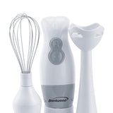 2-Speed White Hand Mixer Blender and Food Processor with Balloon Whisk