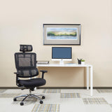 Breathable Vertical Black Headrest with Steel/Gray Mesh - Super Arbor