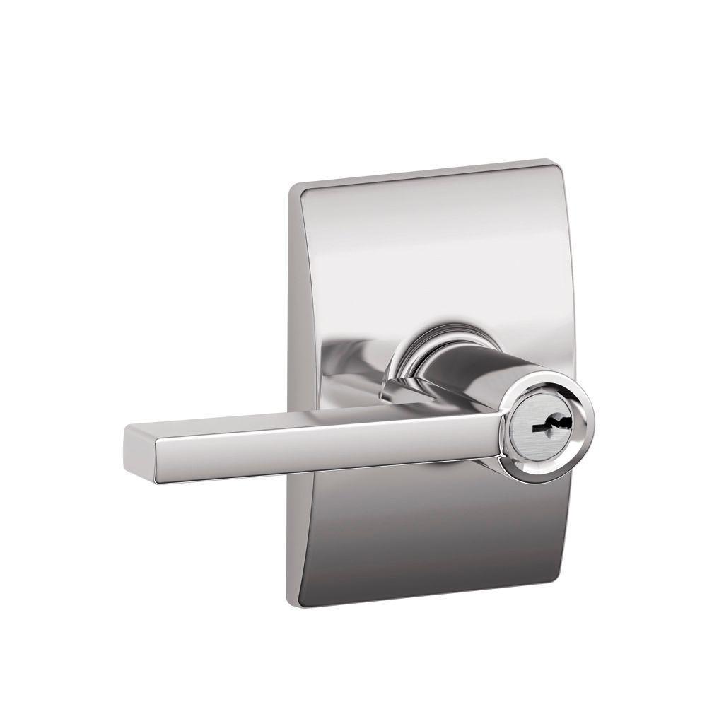Custom Latitude Matte Black Century Trim Keyed Entry Door Lever - Super Arbor