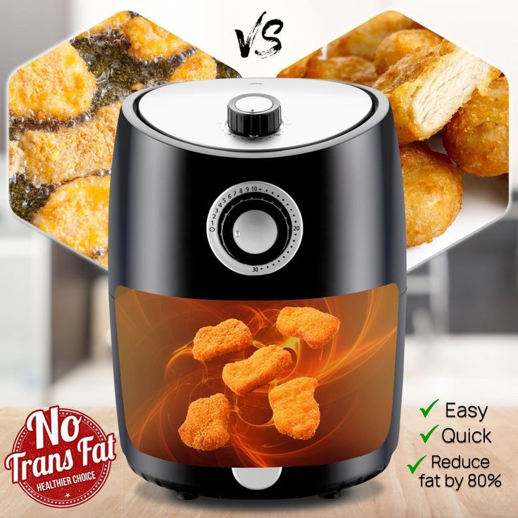 Black Countertop Air Fryer Oven Cooker Healthy Kitchen Convection Air Fry Cooking