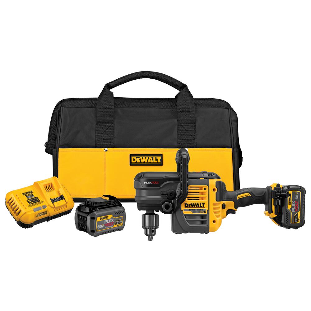 FLEXVOLT 60-Volt MAX Lithium-Ion Cordless Brushless 1/2 in. Stud and Joist Drill w/Batteries and Bonus Swivel Head Shear - Super Arbor