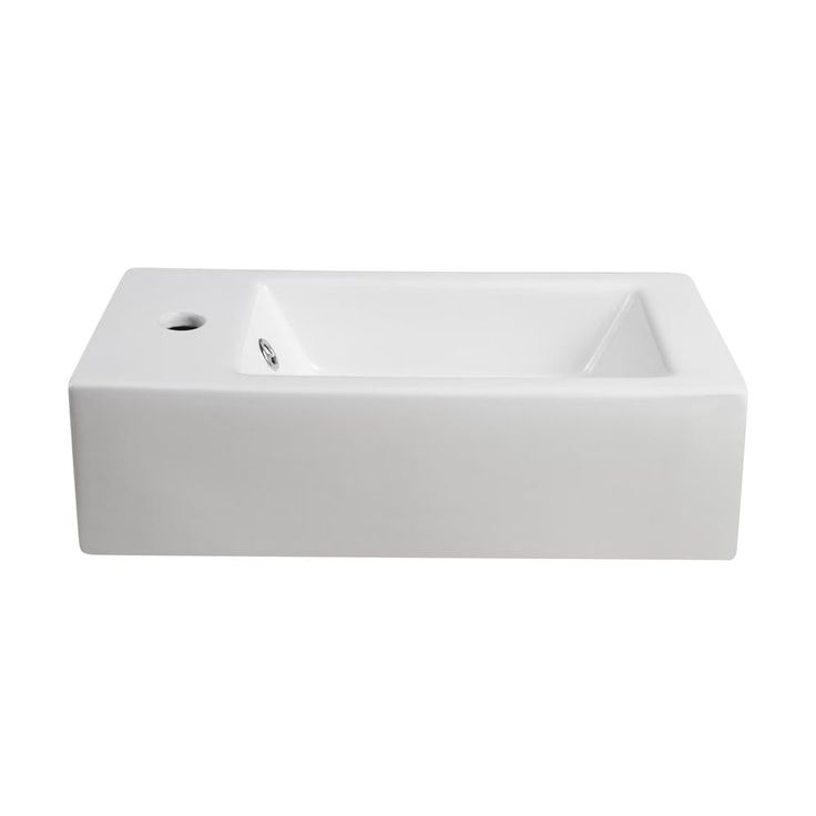 Elanti Wall-Mounted Right-Facing Rectangle Bathroom Sink in White