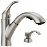 Delta Kessler Stainless 1-Handle Deck-Mount Pull-Out Handle Kitchen Faucet (Deck Plate Included)