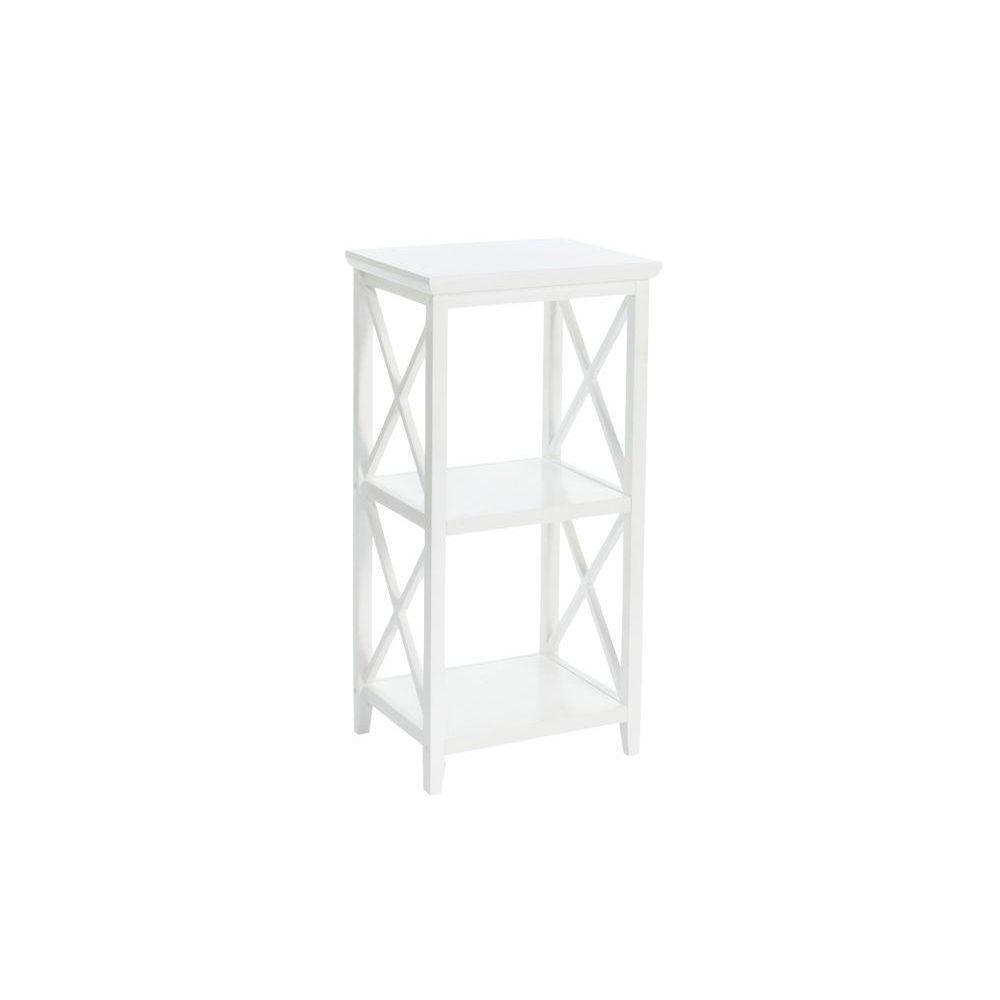 X-Frame 18 in. W 3-Shelf Storage Tower in White - Super Arbor