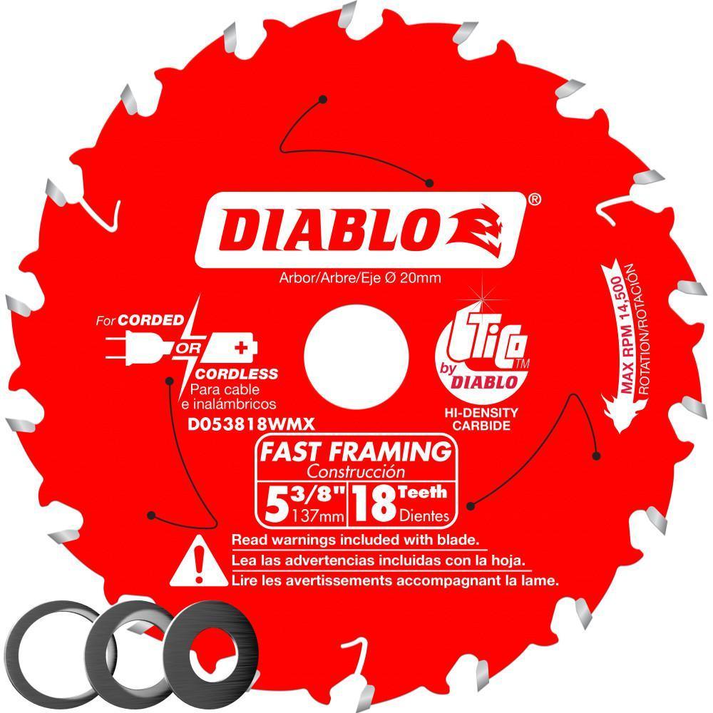 5-1/2 in. x 18-Tooth Fast Framing Saw Blade with Bushings - Super Arbor