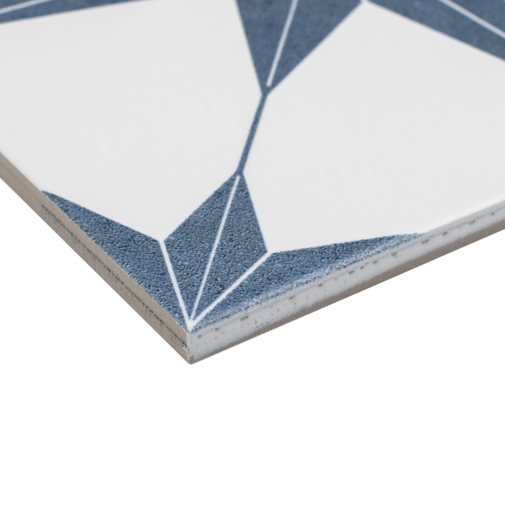 Merola Tile Stella Azul 9-3/4 in. x 9-3/4 in. Porcelain Floor and Wall Tile (10.88 sq. ft./Case)
