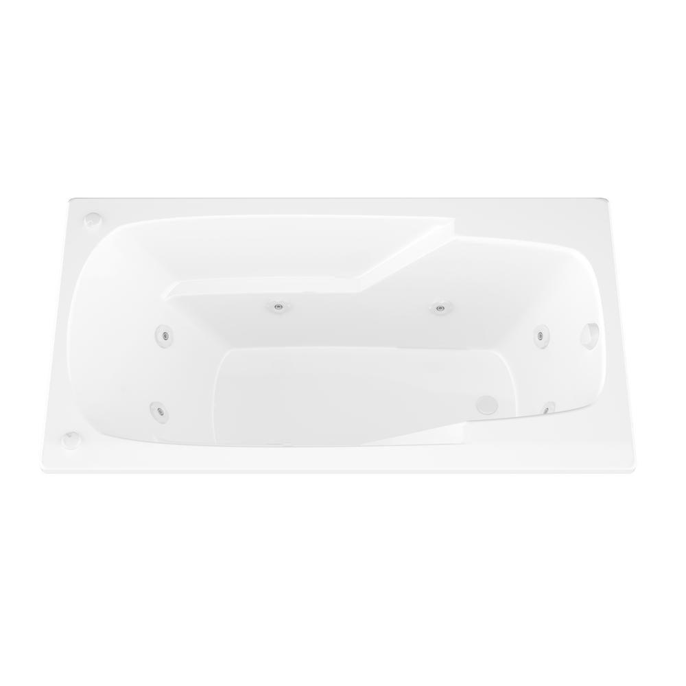 Coral 5 ft. Rectangular Drop-in Whirlpool Bathtub in White - Super Arbor