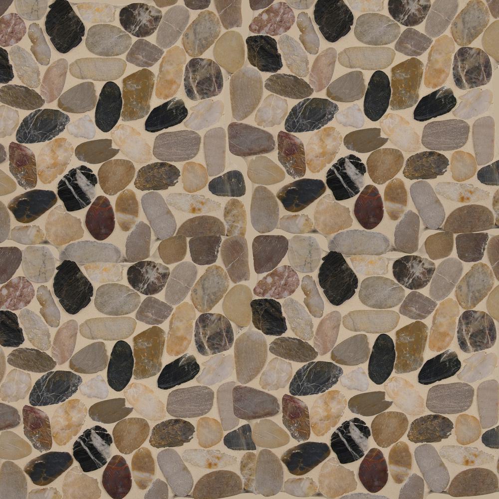 MSI Mix River Rock 12 in. x 12 in. x 10 mm Tumbled Marble Mesh-Mounted Mosaic Tile (10 sq. ft. / case)