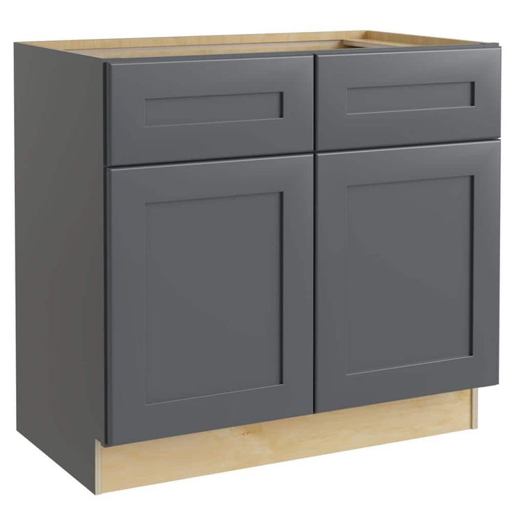 Home Decorators Collection Newport 33 in. W x 21 in. D x 34.5 in. H Assembled Plywood Sink Base Bath Cabinet in Deep Onyx with Soft Close