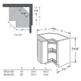 allen + roth Aveley 33-in W x 34.5-in H x 24-in D Linen Maple Lazy Susan Corner Base Semi-Custom Cabinet