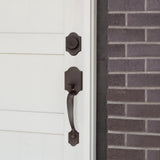Sussex Oil-Rubbed Bronze Handleset with Scroll Lever Interior and Single Cylinder Deadbolt - Super Arbor