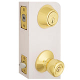 Waterbury Polished Brass Keyed Entry Door Knob with Single Cylinder Deadbolt Combo Pack Master Pinned - Super Arbor