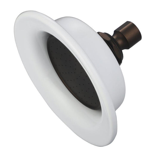 1-Spray 6.1 in. Single Wall Mount Fixed Shower Head in Oil Rubbed Bronze - Super Arbor