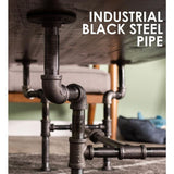 3/4 in. x 3.5 ft. L x 16.75 in. H Black Steel Pipe Streetlights Design Coffee Table Kit