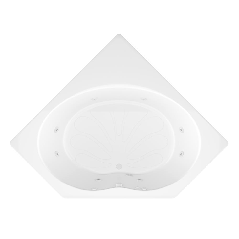 Carnelian 5 ft. Center Drain Whirlpool Tub in White - Super Arbor