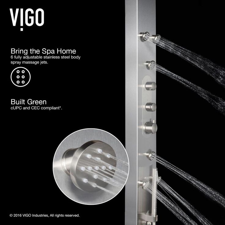 Dilana 66.875 in. 6-Jet High Pressure Shower Panel System with Adjustable Handheld Dual Shower in Stainless Steel