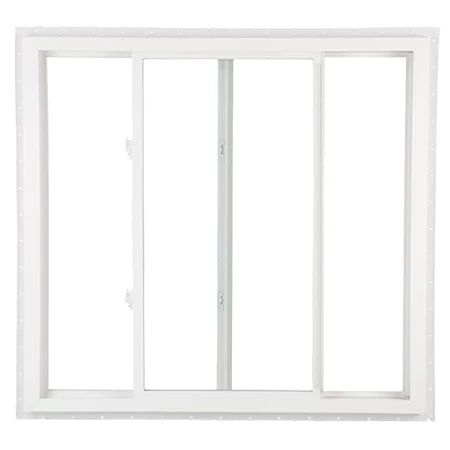 RELIABILT 150 Series New Construction 31-1/2-in x 53-1/2-in x 3-1/4-in Jamb White Vinyl Dual-pane Single Hung Window Half Screen Included
