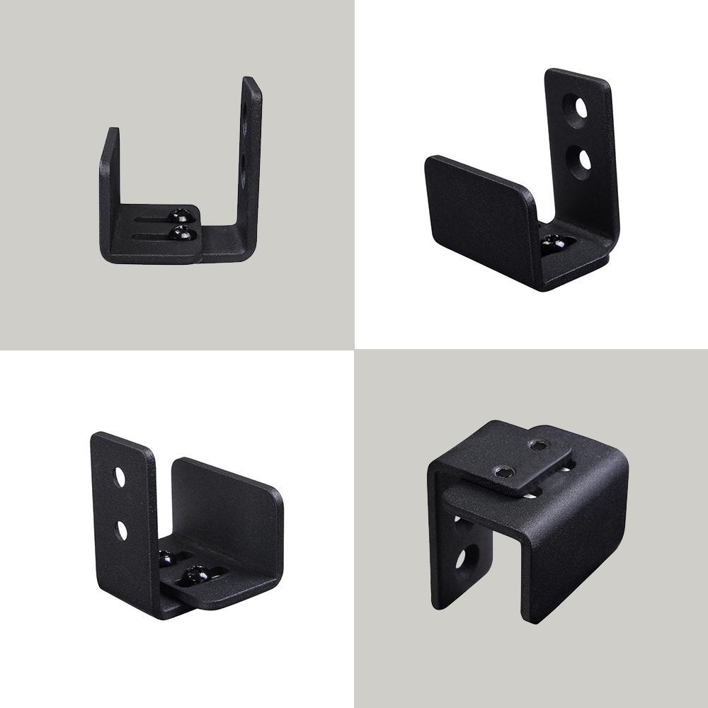 1.43 in. Black Steel U Shape Heavy-Duty Sliding Barn Door Floor Guide Hardware (Model 4) - Super Arbor