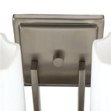 Architecture 4-Light Brushed Nickel Vanity Light with Etched White Glass Shades