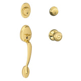 Plymouth Antique Brass Double Cylinder Deadbolt with Georgian Knob Door Handleset - Super Arbor