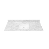 61 in. W x 22 in. Vanity Top in Volakas Marble with Single White Sink and 4 in. Faucet Spread - Super Arbor