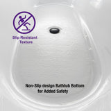 Carver 59 in. Acrylic Freestanding Double Slipper Flat Bottom Soaking Bathtub with Drain and Overflow Included in White - Super Arbor