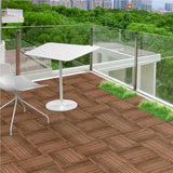 Yaheetech 12x 12''Patio Pavers Decking Flooring Deck Tiles Interlocking Wood Patio Tiles Pack of 11 Tiles For Patio Garden Deck Poolside Indoor and Outdoor，Indoor and Outdoor