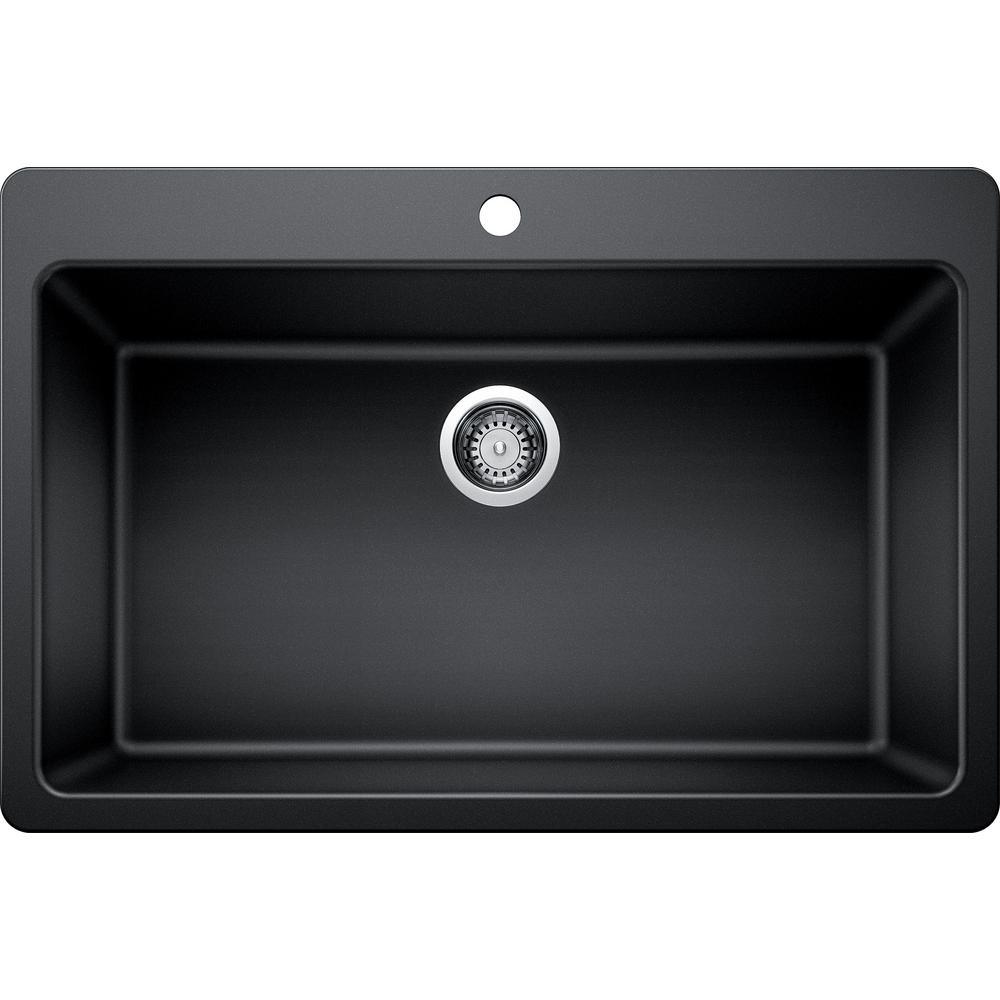 Glacier Bay Drop-in/Undermount Granite Composite 33 in. Single Bowl Kitchen Sink in White - Super Arbor