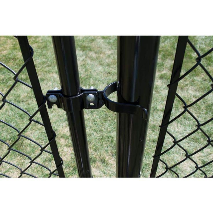 Everbilt 2-3/8 in. Chain Link Fence Black Walk-Through Gate Hardware Set