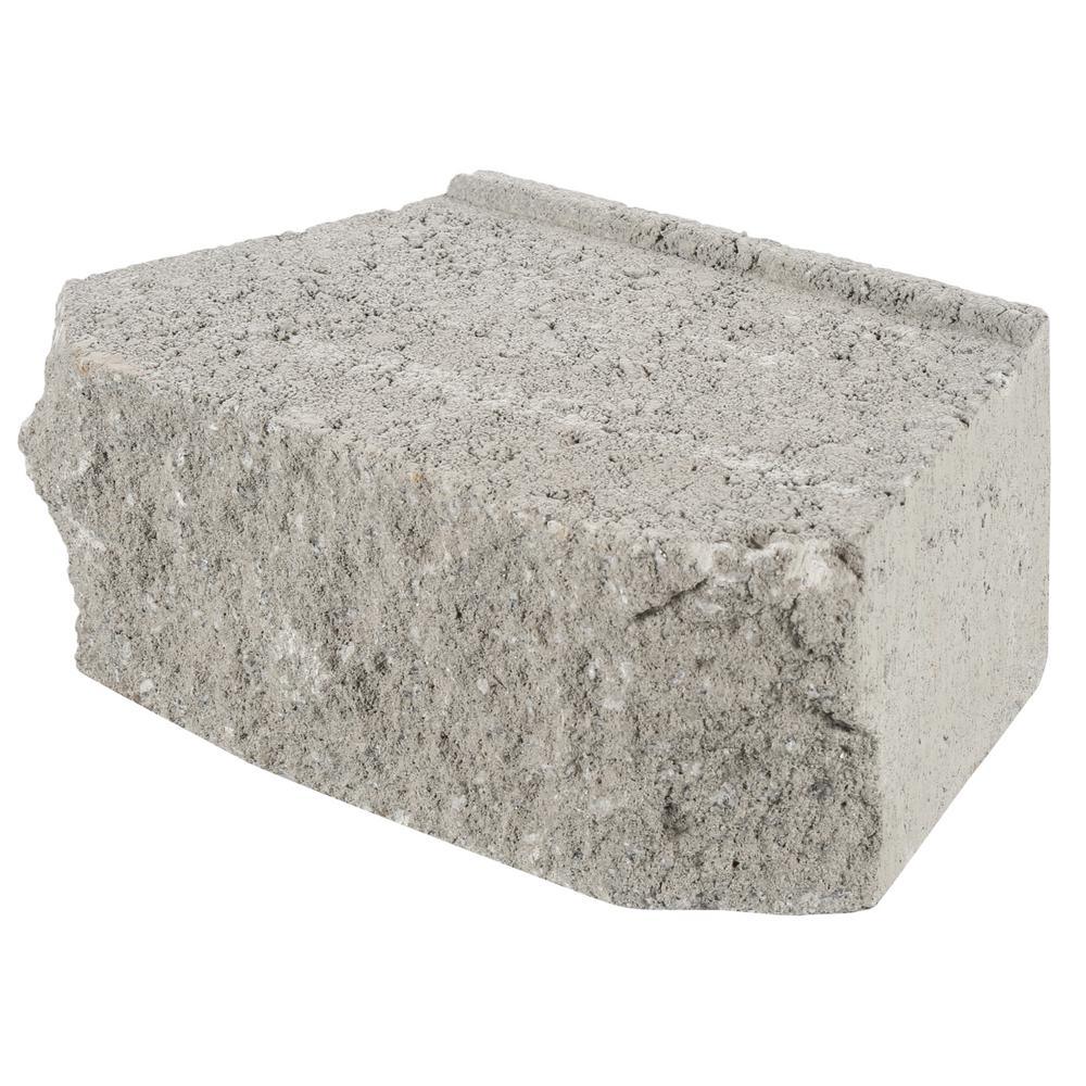 4 in. x 11.75 in. x 6.75 in. Pewter Concrete Retaining Wall Block - Super Arbor
