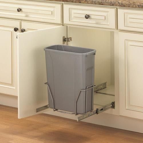 Knape & Vogt 20-Quart Plastic Pull Out Trash Can