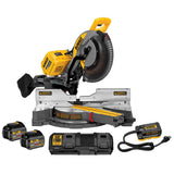 FLEXVOLT 120-Volt MAX Lithium-Ion Cordless Brushless 12 in. Sliding Miter Saw w/ (2) Batteries and Bonus Rolling Stand