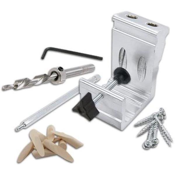 76-Piece Aluminum Pocket Hole Jig Kit with Pocket Screws Dowels and Storage Case - Super Arbor