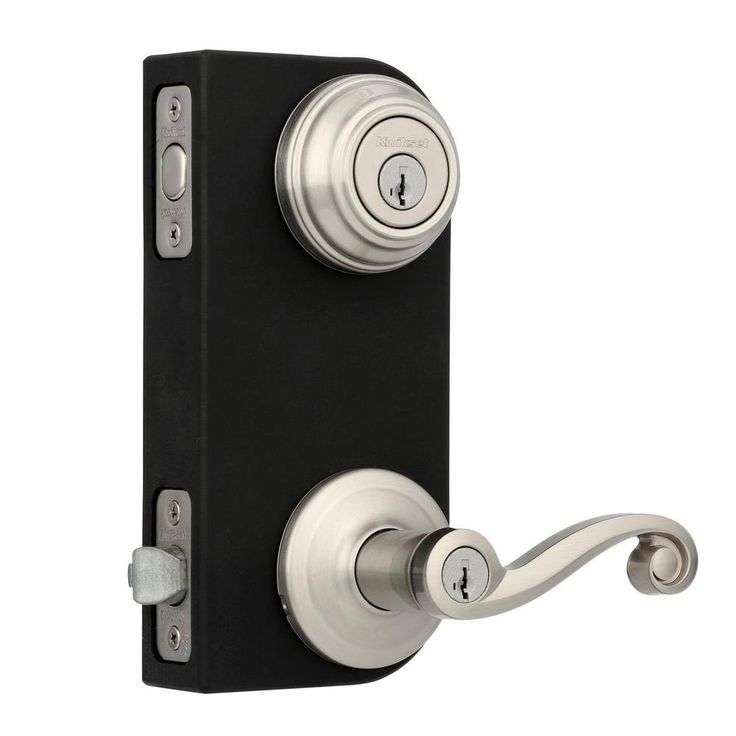 Kwikset Lido Satin Nickel Smartkey Single-Cylinder Deadbolt Universal Keyed Entry Door Handle Combo Pack (1 Handle and 1 Deadbolt)