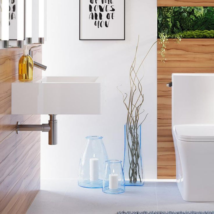 Swiss Madison Voltaire 18 in. Square Ceramic Vessel Sink in Glossy White